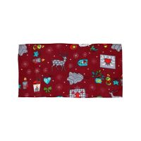 Новогоднее красное вафельное полотенце New Year red