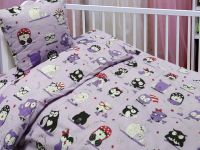 Leleka-Textile Ранфорс Совушки сиреневый в кроватку