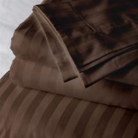 Наволочка Oxford коричневая сатин Home Sateen Brown Stripe