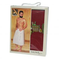Мужское полотенце для сауны вафельное Nilteks бордовое
