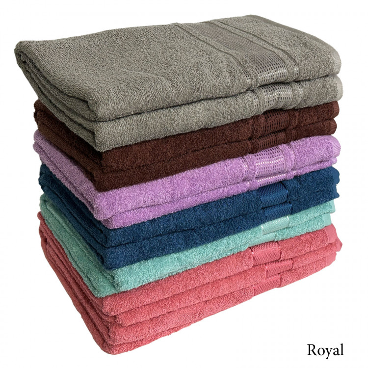 Однотонное полотенце Aisha-royal 400 г/м2 синее, набором