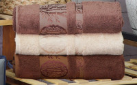 Набор коричневых бамбуковых полотенец 70х140 (3 шт), Aynali Agac Bamboo