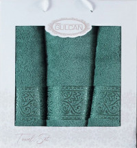 Комплект махровых полотенец Gulcan Cotton (3 шт) green